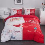 Rote Bettwäsche Sets & Bettwäsche Garnituren mit Weihnachts-Motiv aus Fleece trocknergeeignet 200x200 