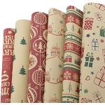 Reduzierte Schokoladenbraune Geschenkpapiere mit Hirsch-Motiv Weihnachten 