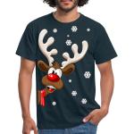 Reduzierte Marineblaue SPREADSHIRT T-Shirts mit Weihnachts-Motiv aus Baumwolle für Herren Weihnachten 