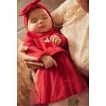 Rote Elegante Vertbaudet Kinderkleider mit Strumpfhose mit Glitzer aus Baumwolle Größe 62 