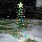 Reduzierte Bunte Solarlichterketten & Lichterketten für Außen mit Weihnachts-Motiv 