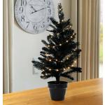 Schwarze 60 cm LED-Weihnachtsbäume im Topf 