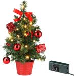 Weihnachtsbaum Mini LED-Tannenbaum USB Beleuchtet Geschmückt 26 cm Weihnachten Künstlicher Christbaum Glasfaser Mini Baum - Casaria