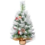 Reduzierte Grüne 60 cm Mini Weihnachtsbäume & Tisch Weihnachtsbäume mit Schnee 