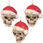 Weihnachtsbaum Ornament - Skelly Weihnachtsmann mit Weihnachtsmütze Skeleton Abbildung Holiday Ornaments: Set von drei