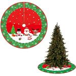 Rote Runde Weihnachtsbaumdecken mit Ornament-Motiv matt aus Flanell 