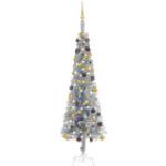 Silberne vidaXL LED-Weihnachtsbäume matt 