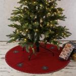 Reduzierte Rote Runde Weihnachtsbaumdecken aus Filz 