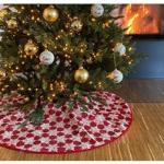 Rote Zeitzone Weihnachtsbaumdecken aus Polyester 