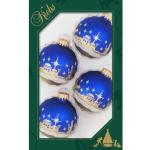 Weihnachtsbaumkugel KREBS GLAS LAUSCHA "Bethlehem, Weihnachtsdeko, Christbaumschmuck, Christbaumkugeln Glas" Weihnachtsbaumkugeln blau (blau, goldfarben) Weihnachtskugeln