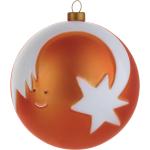 Orange Alessi Christbaumkugeln & Weihnachtsbaumkugeln mit Vogel-Motiv aus Glas mundgeblasen 