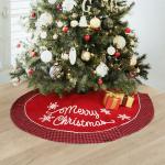 Schwarze Karo Weihnachtsbaumdecken matt 