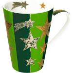 Grüne Sterne Könitz Weihnachtsbecher aus Porzellan spülmaschinenfest 