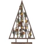 Reduzierte Dunkelbraune Rustikale Beliani LED-Weihnachtsbäume aus Massivholz 