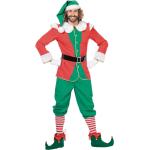 Rote Weihnachtself-Kostüme & Weihnachtswichtel-Kostüme für Herren Größe M 