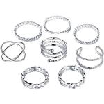 Reduzierte Silberne Minimalistische Knuckle Ringe aus Silber stapelbar für Damen 8-teilig zu Weihnachten 
