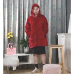 Reduzierte Rote Oversize Damenhoodies & Damenkapuzenpullover aus Fleece Übergrößen für den für den Winter 