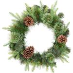 Grüne Runde Weihnachtstürkränze aus Kunststoff 