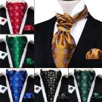 Grüne Karo Krawatten-Sets aus Seide für Herren Weihnachten 