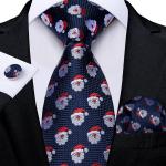 Blaue Krawatten-Sets aus Seide Handwäsche für Herren Weihnachten 