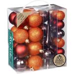 Orange Christbaumkugeln & Weihnachtsbaumkugeln aus Kunststoff 39-teilig 