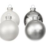 Silberne Buttinette Runde Weihnachtskugeln matt aus Glas 6-teilig 