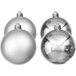 Silberne Buttinette Runde Weihnachtskugeln matt aus Kunststoff 4-teilig 