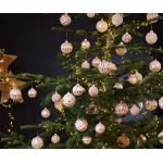 Pinke Landhausstil Christbaumkugeln & Weihnachtsbaumkugeln 4-teilig 