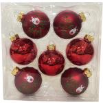 Rote Lafiora Runde Christbaumkugeln & Weihnachtsbaumkugeln aus Glas 7-teilig 