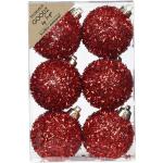 Rote Inge Glas Runde Christbaumkugeln & Weihnachtsbaumkugeln aus Kunststoff bruchsicher 6-teilig 