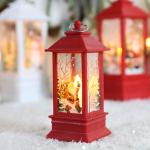 Reduzierte Rote Rustikale Weihnachtslaternen aus PVC LED beleuchtet 