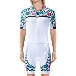 weimostar Triathlon-Anzug für Damen, einteilig, Tri-Anzug, Skinsuit, Radtrikot, Laufen, Schwimmhaut Gr. Large, Jp8127-1