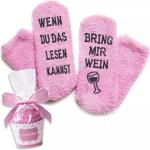 Reduzierte Pinke Anti-Rutsch-Socken mit Cupcake-Motiv für Herren Einheitsgröße 