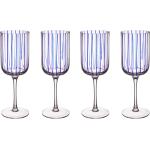 Blaue Gestreifte Butlers Runde Weingläser aus Glas 4-teilig 