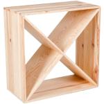 Reduzierte Hellbraune Moderne Axentia Nachhaltige Quadratische Holzregale aus Kiefer 
