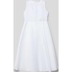 Weiße Bestickte Ärmellose Weise Bestickte Kinderkleider mit Reißverschluss aus Polyester für Mädchen Größe 152 
