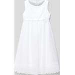 Weiße Blumenmuster Weise Kinderfestkleider aus Polyester für Mädchen Größe 158 