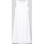 Weiße Weise Midi Kinderfestkleider mit Reißverschluss aus Polyester für Mädchen Größe 140 