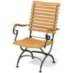 Dunkelgrüne Weishäupl Classic Gartenstühle & Balkonstühle aus Teak mit Armlehne Breite 100-150cm, Höhe 100-150cm, Tiefe 50-100cm 