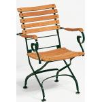 Dunkelgrüne Weishäupl Classic Gartenstühle Metall aus Teakholz mit Armlehne Breite 0-50cm, Höhe 0-50cm, Tiefe 0-50cm 