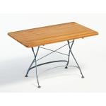 Weishäupl - Classic Tisch rechteckig M - grau, Holz,Metall - 120x73x80 cm - Teak/Stahl (218) M