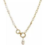 Cremefarbene Elegante Perlenketten mit Echte Perle 