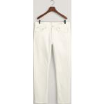 Weiße Slim Fit Jeans mit Reißverschluss aus Denim für Herren 