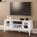 Weiße Barocke TV Schränke & Fernsehschränke lackiert aus Glas Breite 100-150cm, Höhe 50-100cm, Tiefe 0-50cm 