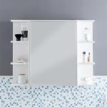 Weiße Moderne Spiegelschränke beleuchtet Breite 50-100cm, Höhe 50-100cm, Tiefe 0-50cm 