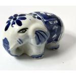 Cobaltblaue Antike Elefanten Figuren aus Keramik 