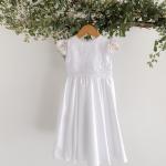 Weißes Baby Taufkleid, Neugeborenes Segen Kleid, Organza Blumenmädchen Kleid