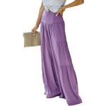 Violette Boho Atmungsaktive Marlenehosen aus Polyester für Damen Größe S für den für den Sommer 