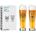 Reduzierte Bunte Ritzenhoff Weizenbiergläser mit Eulenmotiv aus Glas 2-teilig 