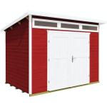 Rote Skandinavische Weka Design-Gartenhäuser 21mm aus Massivholz mit Pultdach Ständerbauweise 